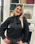 Camicia Salibio con fiocco sul collo