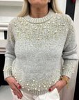 Maglione Trash & Luxury perle e oro