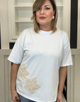 T-shirt Dallas Fiori pizzo (lu403)