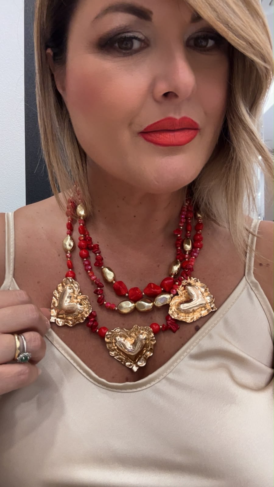 Collana tris di cuori