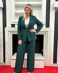Tailleur monopetto con pantalone palazzo Maryley