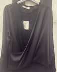 Blusa con collo incrociato e pizzo (g10110)